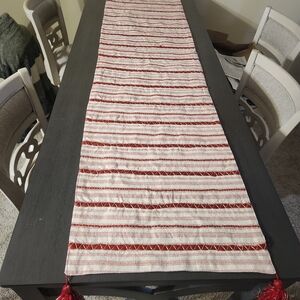 Christian Lacroix Striped Red and White Table Runner